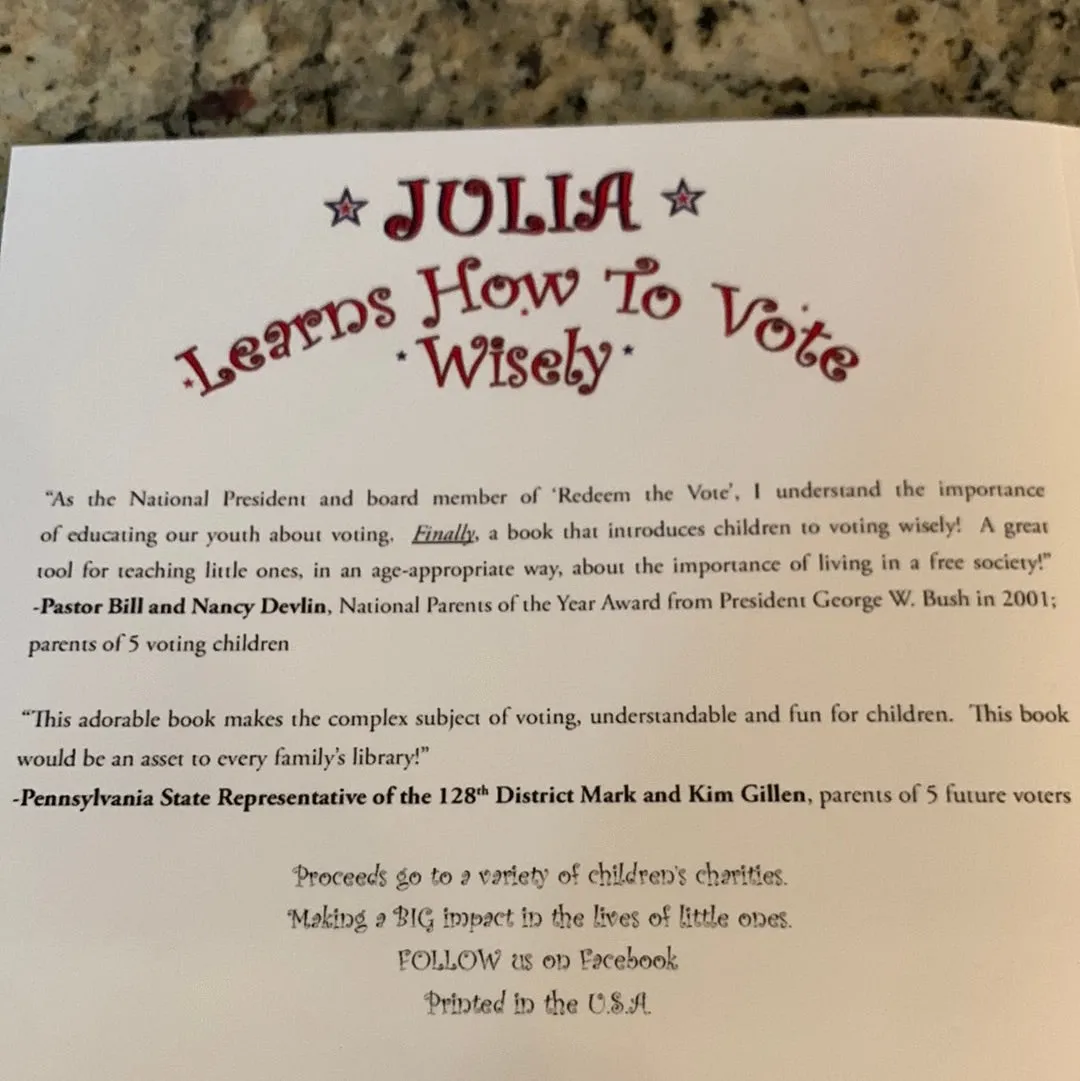 Julia Learns How to Vote Wisely - Coloring Book