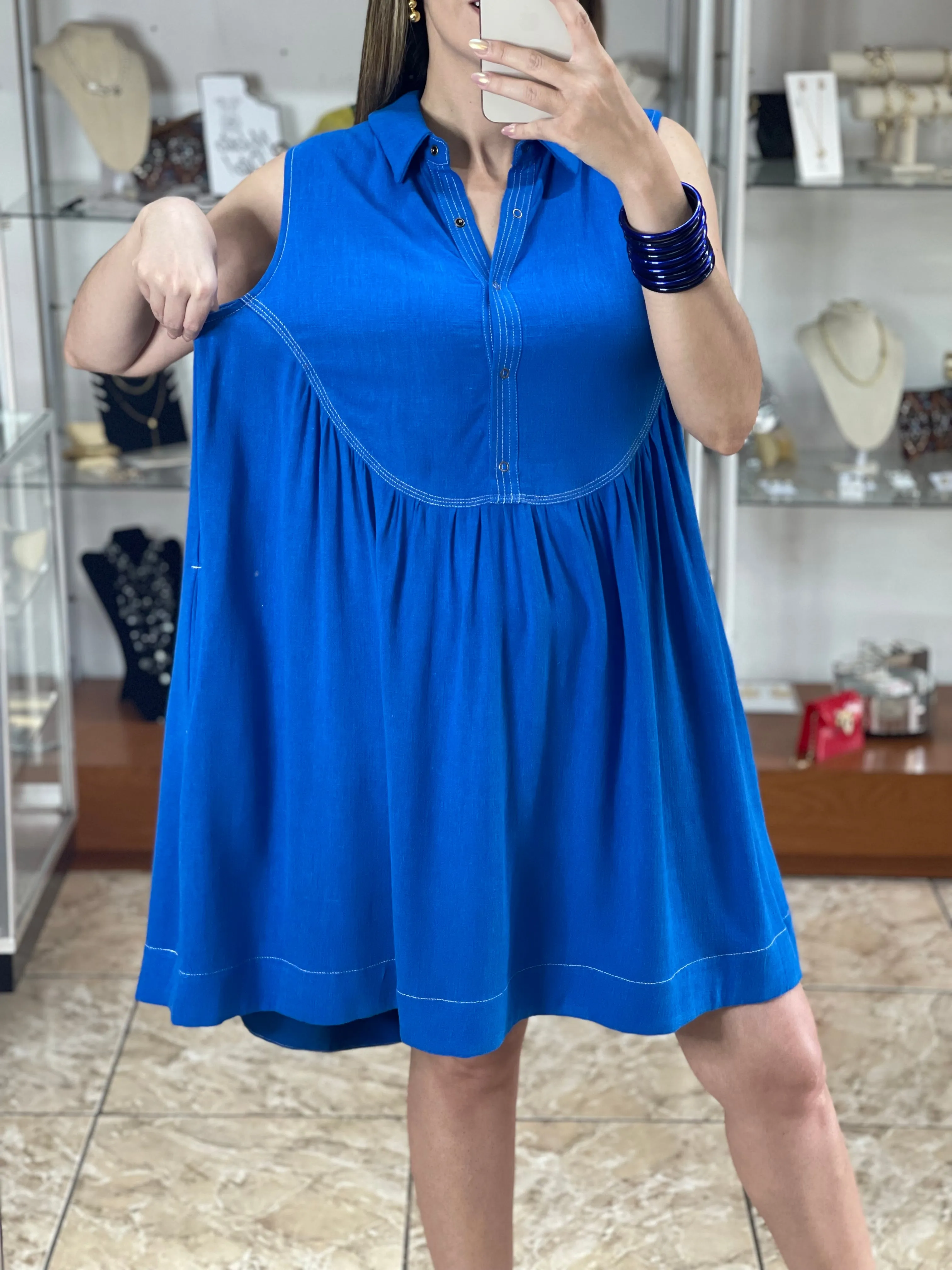 Linen/Cotton Sleeveless Dress