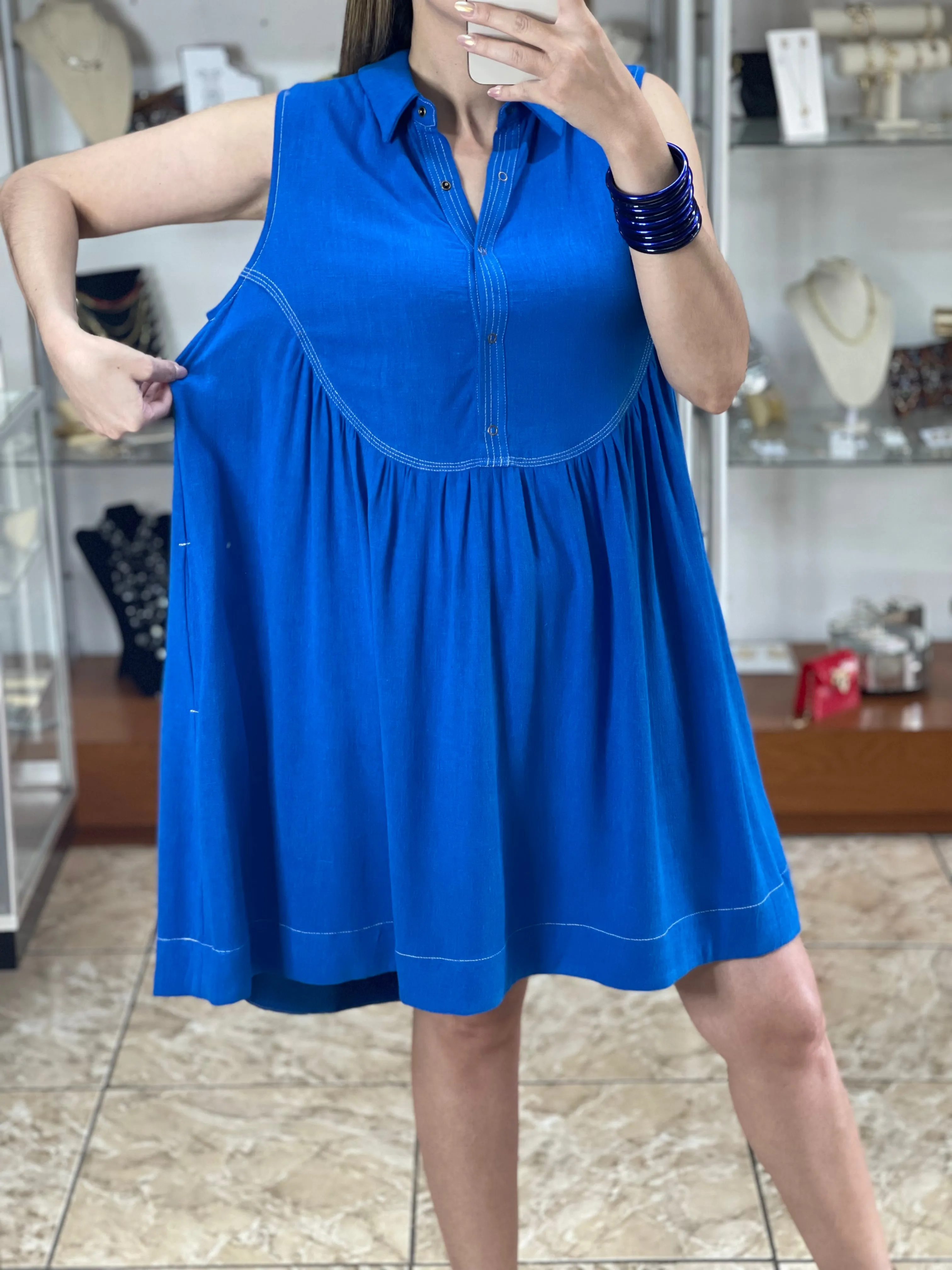 Linen/Cotton Sleeveless Dress