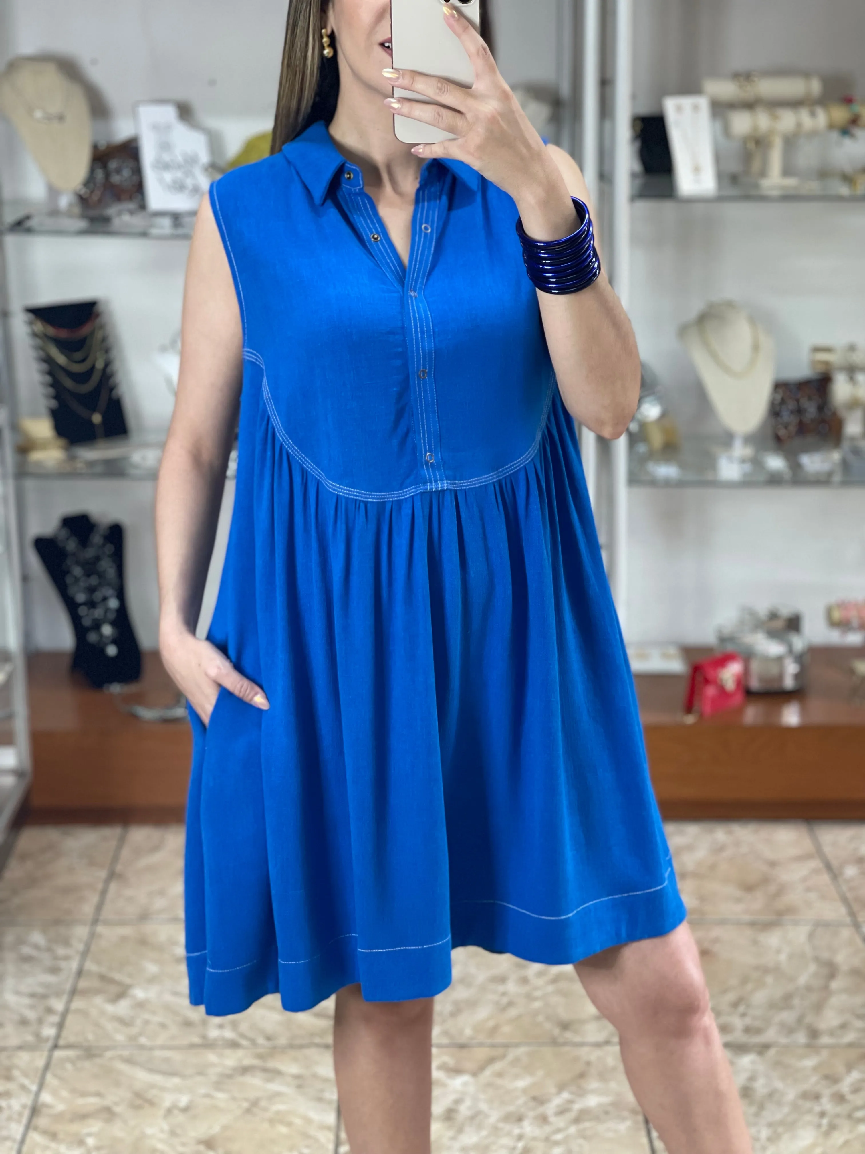 Linen/Cotton Sleeveless Dress