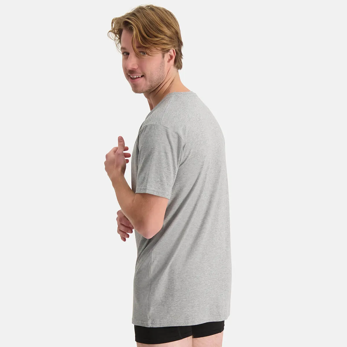 Long Fit T-Shirts Velo V-hals (2-pack) - Grey Melange