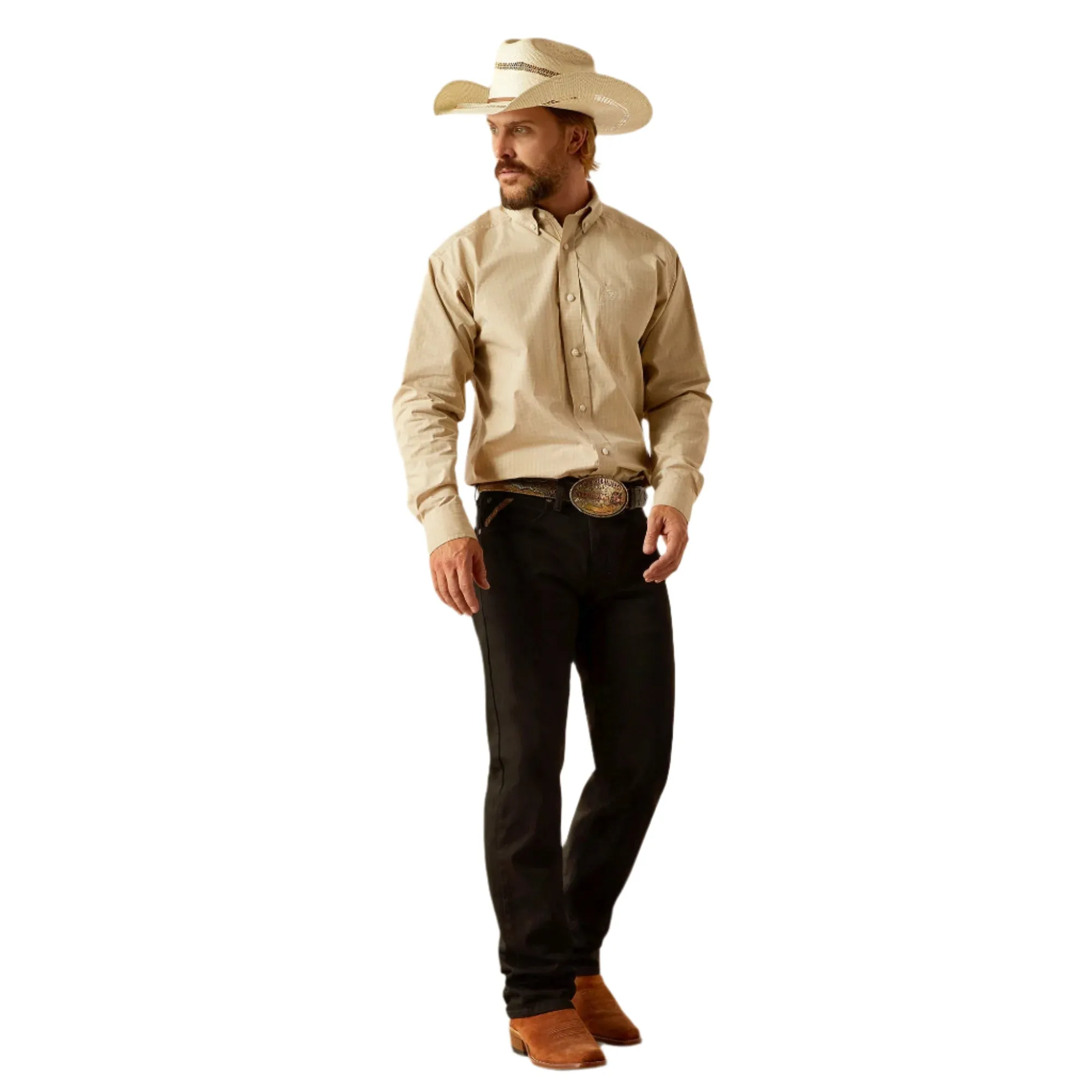 Men's Ariat Pro Cayson Long Sleeve Khaki Shirt 10054675