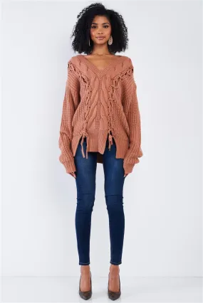 Nova Tawny Cable Knit Sweater