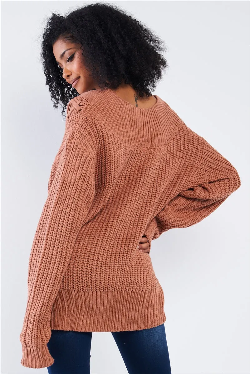 Nova Tawny Cable Knit Sweater
