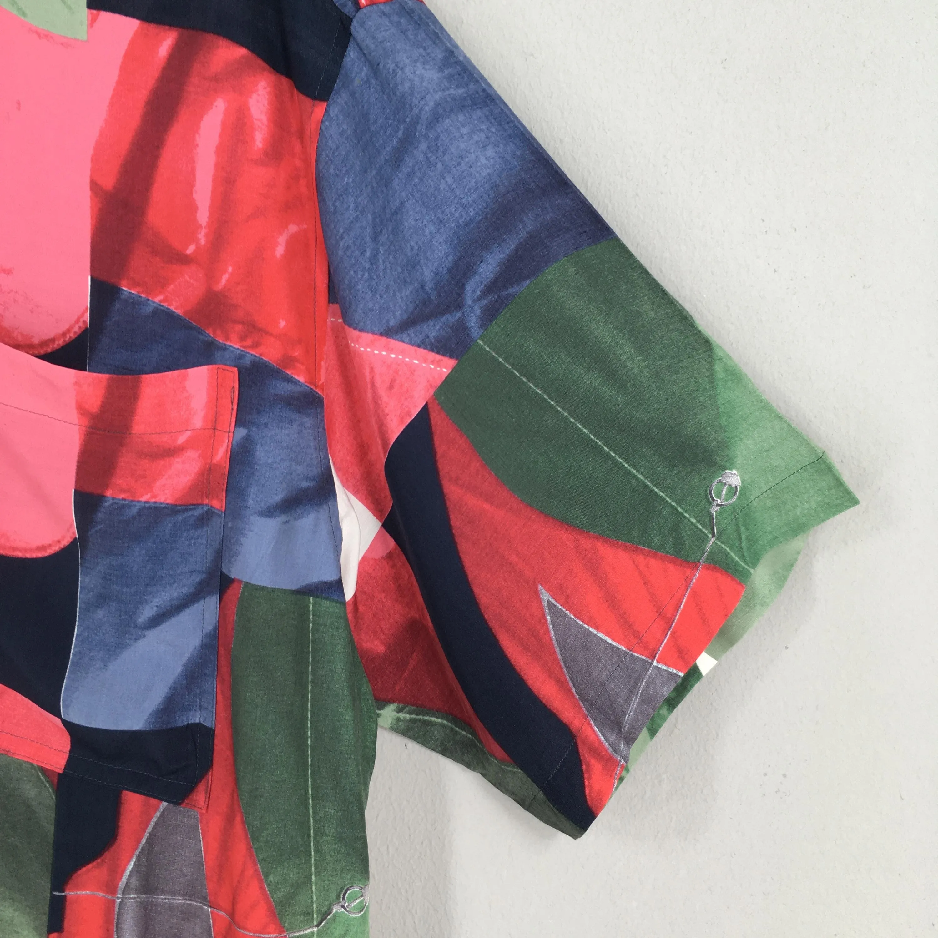 Pia Sports Funky Multicolor Abstract Pattern Rayon Shirt Large