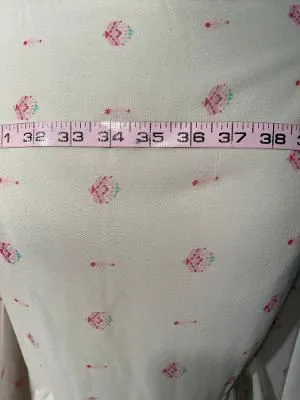 Printed Silk Georgette - Peach / Fuchsia / Aqua