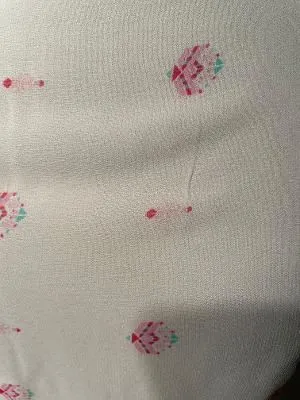 Printed Silk Georgette - Peach / Fuchsia / Aqua