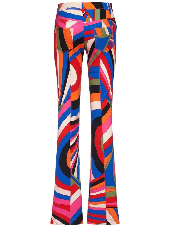 Pucci   Stretch scuba split hem straight pants 