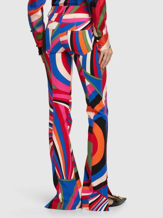 Pucci   Stretch scuba split hem straight pants 