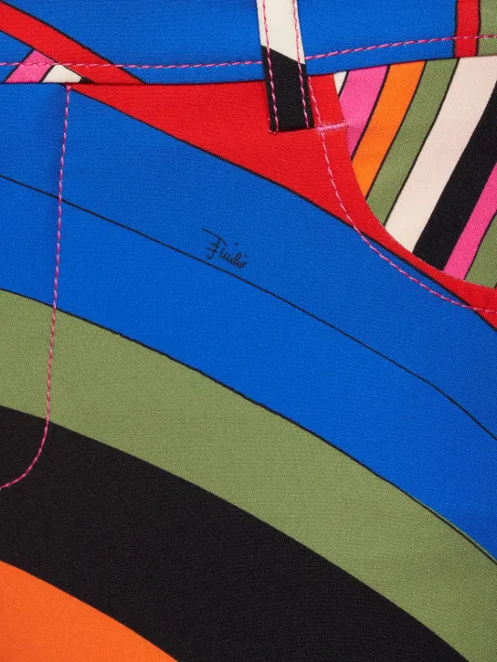 Pucci   Stretch scuba split hem straight pants 