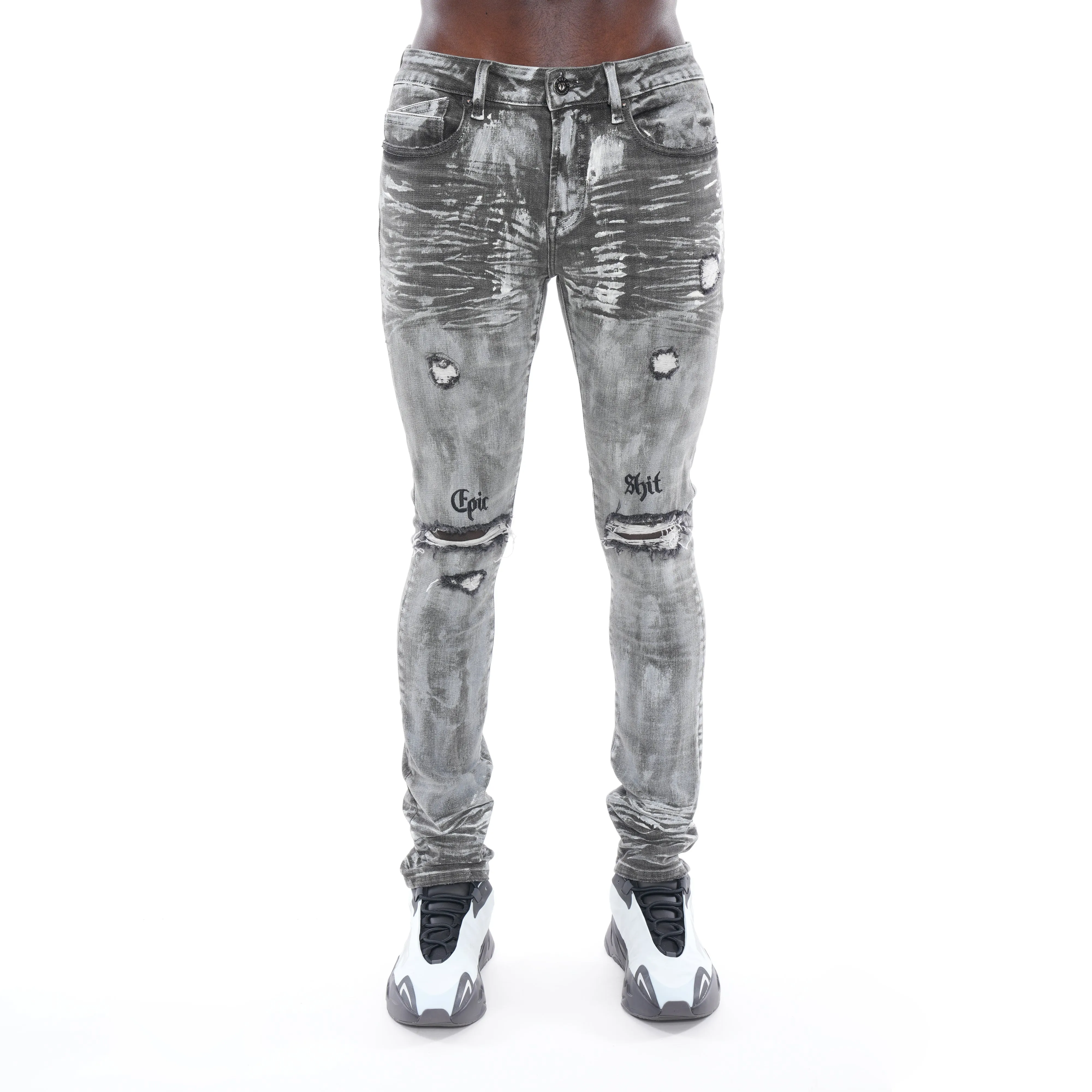 PUNK SUPER SKINNY BELTED STRETCH IN SHEETROCK