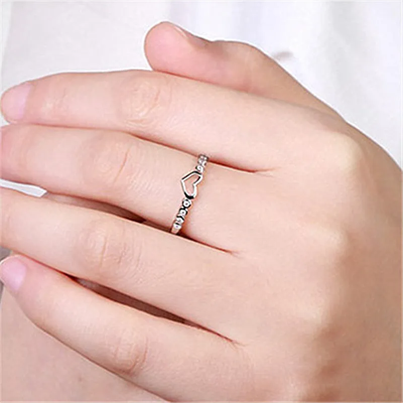 Simple Korean-style Heart-shaped Love Ring