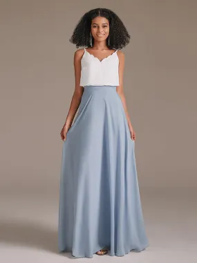 Spaghetti Strap Two Colors Bridesmaid Dress