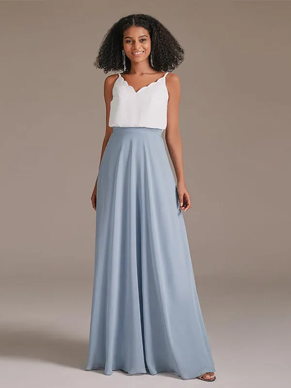 Spaghetti Strap Two Colors Bridesmaid Dress