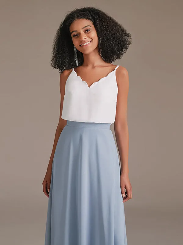 Spaghetti Strap Two Colors Bridesmaid Dress