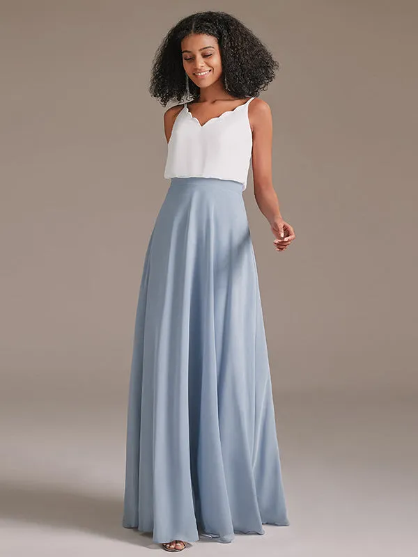 Spaghetti Strap Two Colors Bridesmaid Dress