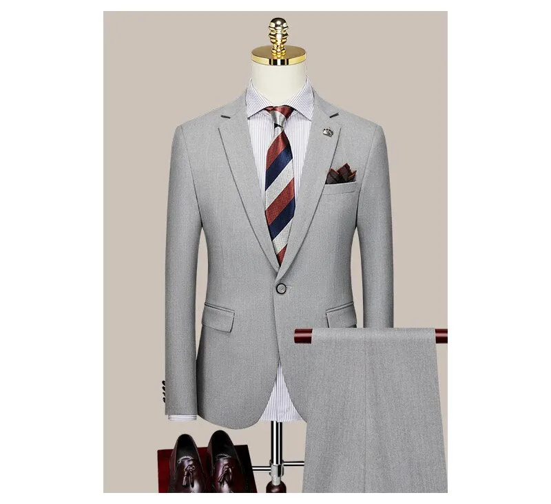 Suit Men's Three Piece Suit Korean Formal Light Mature Wind Black Men's Suit