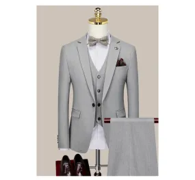 Suit Men's Three Piece Suit Korean Formal Light Mature Wind Black Men's Suit