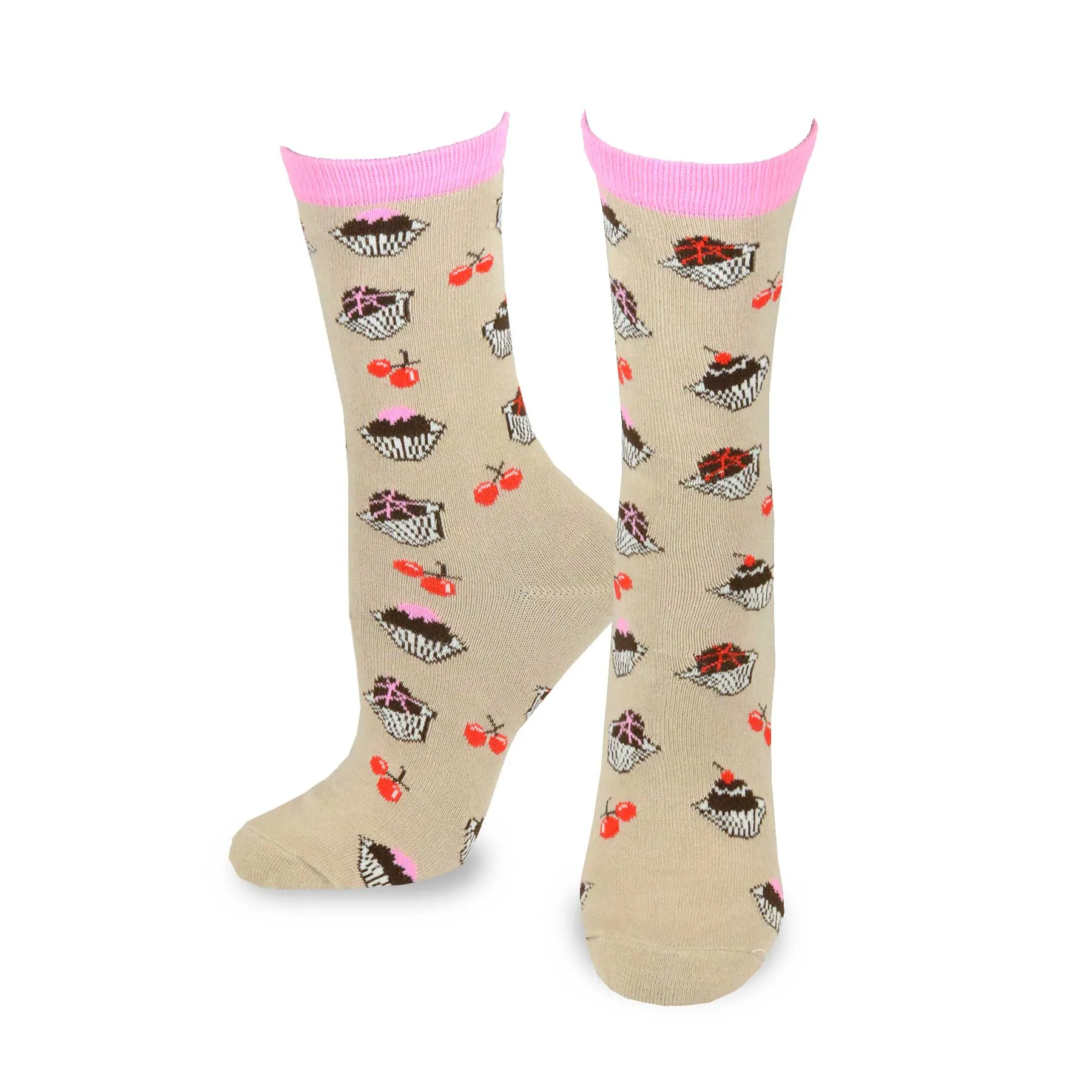 TeeHee Socks Women's Novelty Cotton Crew Love Cupcakes 3-Pack (11745)