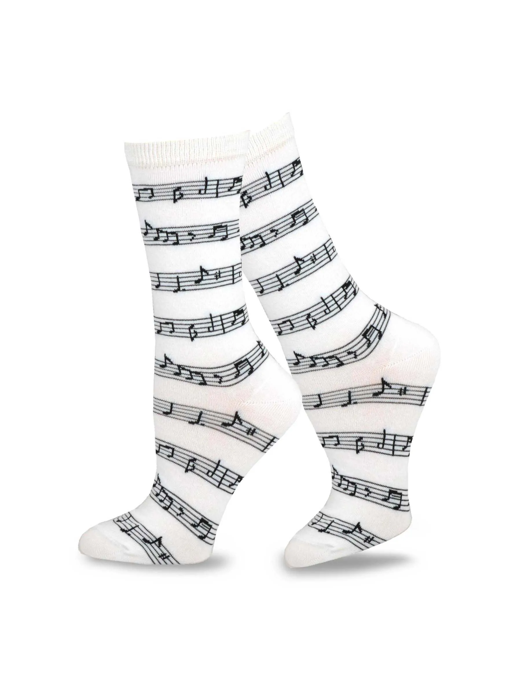 TeeHee Socks Women's Novelty Cotton Crew Musical Notes 4-Pack (10933)