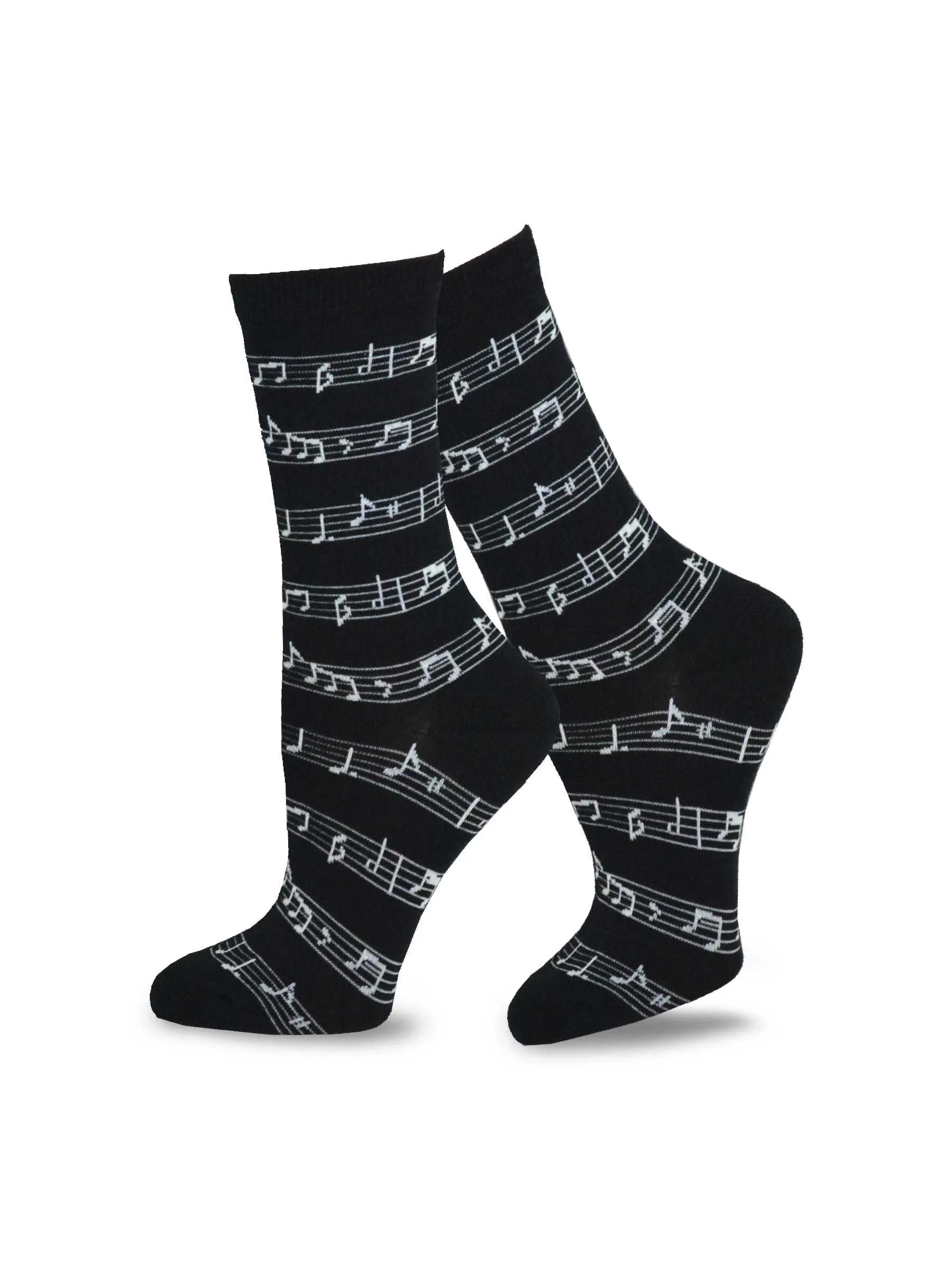 TeeHee Socks Women's Novelty Cotton Crew Musical Notes 4-Pack (10933)