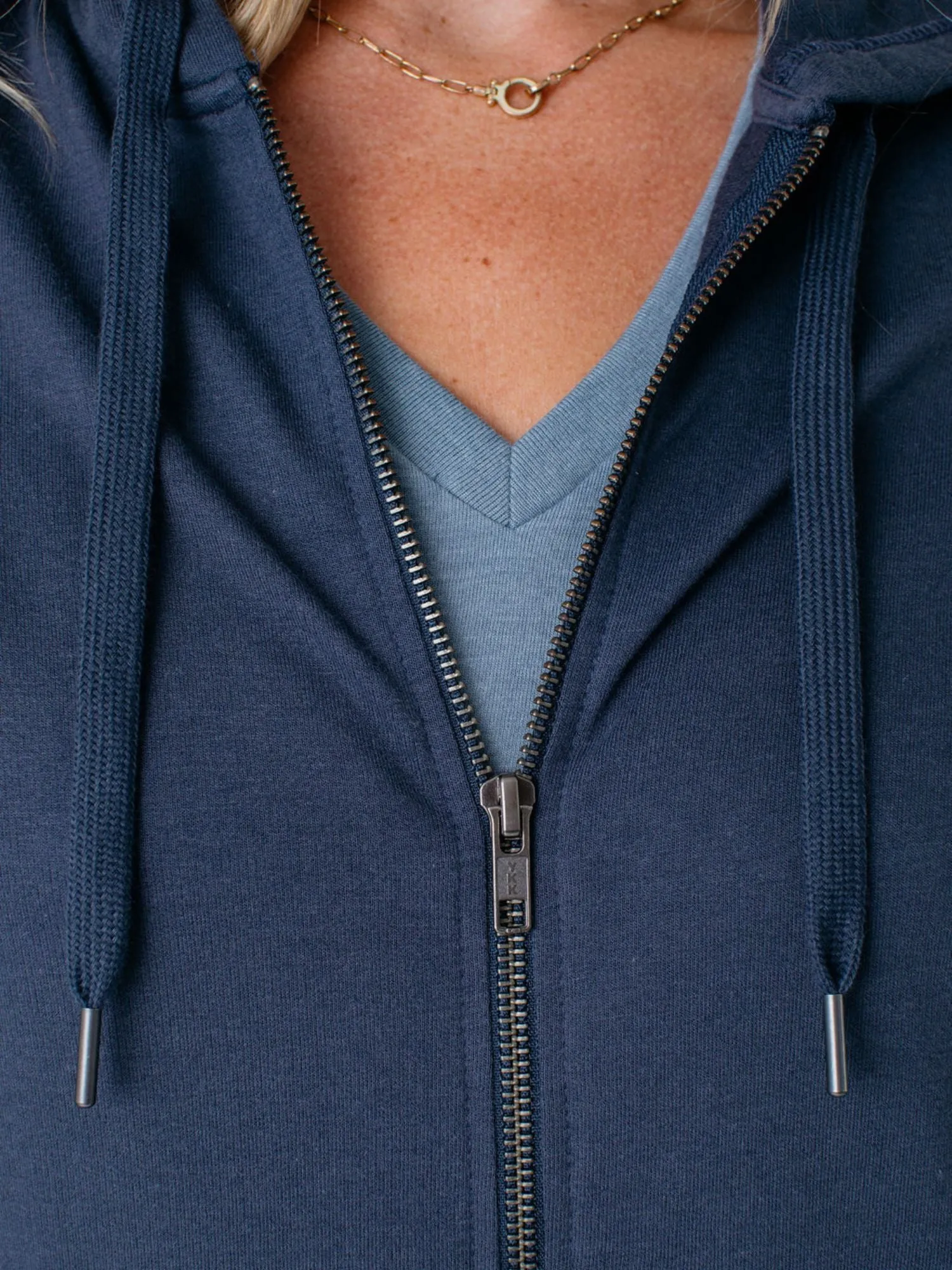 Women's Odyssey Blue Terry Zip-Up Hoodie