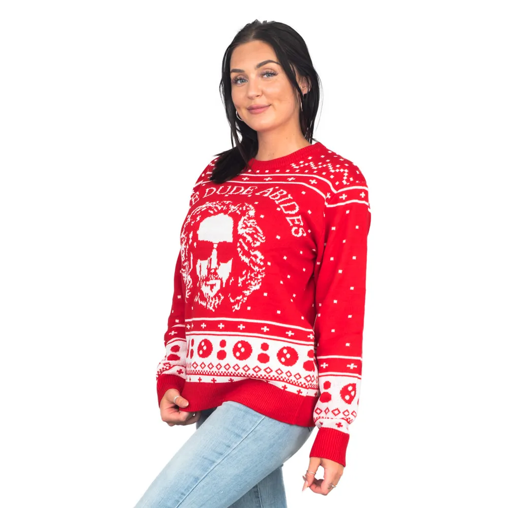 Women's The Big Lebowski The Dude Abides Ugly Christmas Sweater